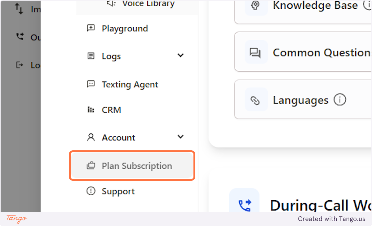Click on Plan Subscription to see the plan