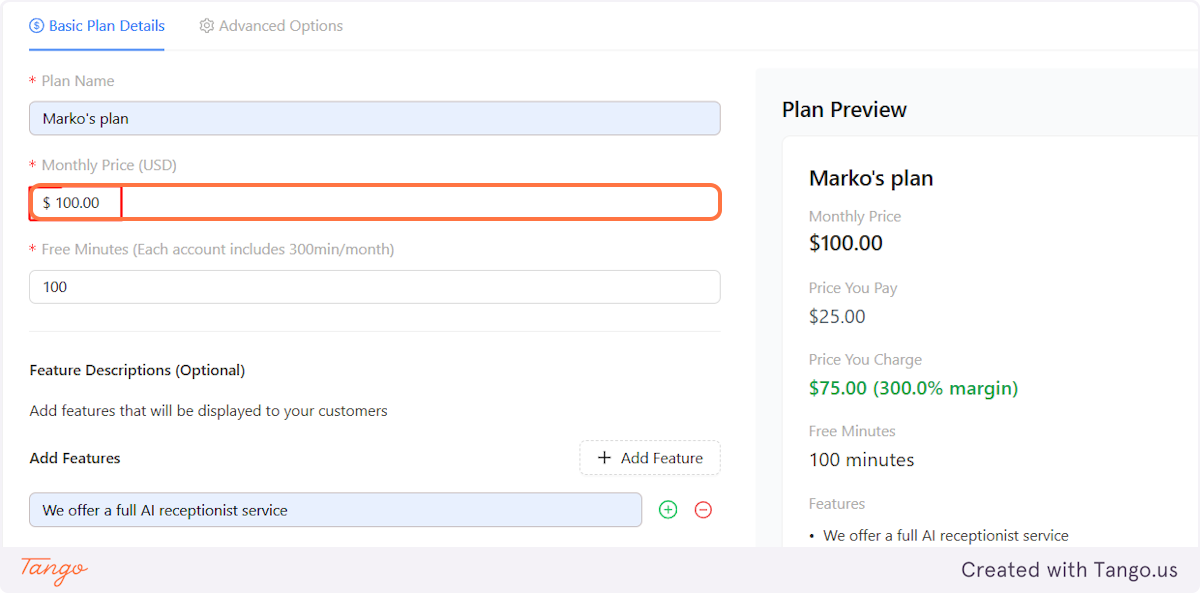 Decide on the pricing you want to use.