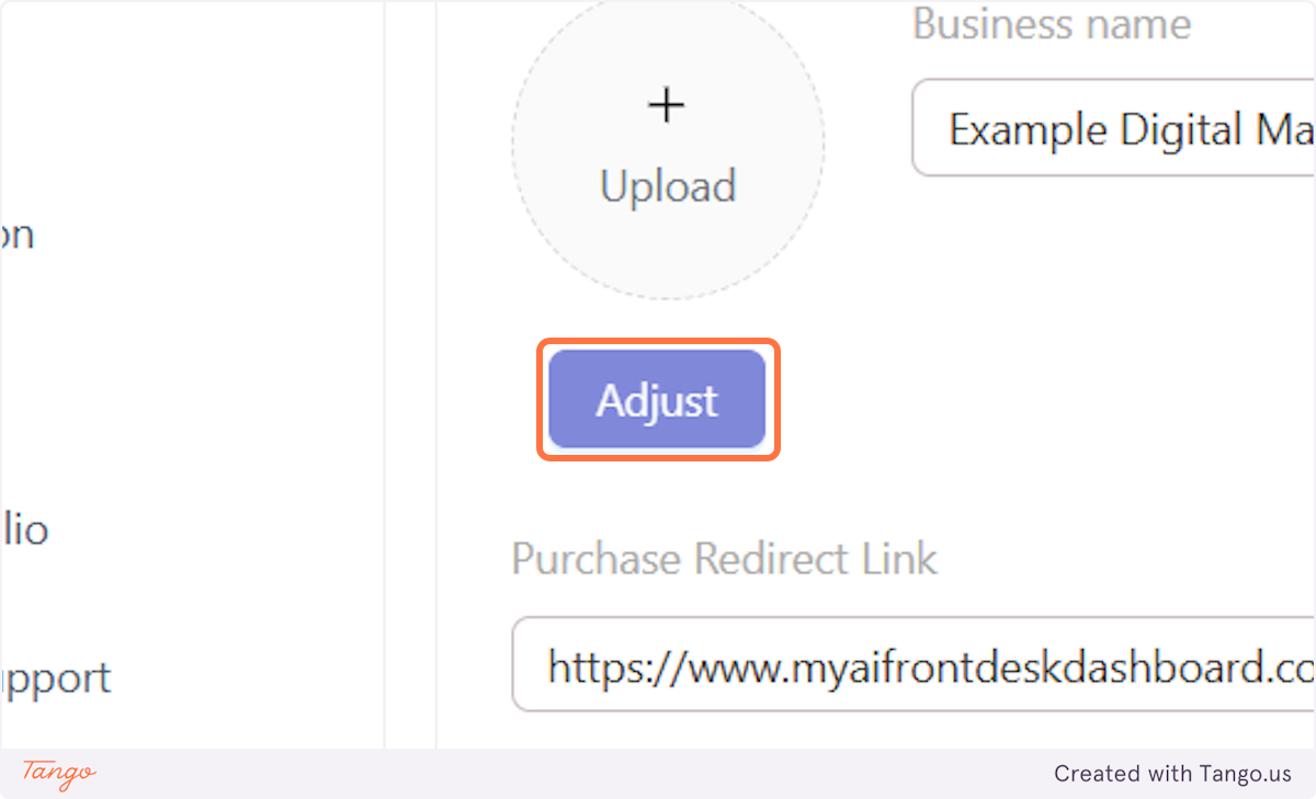 Click on Adjust