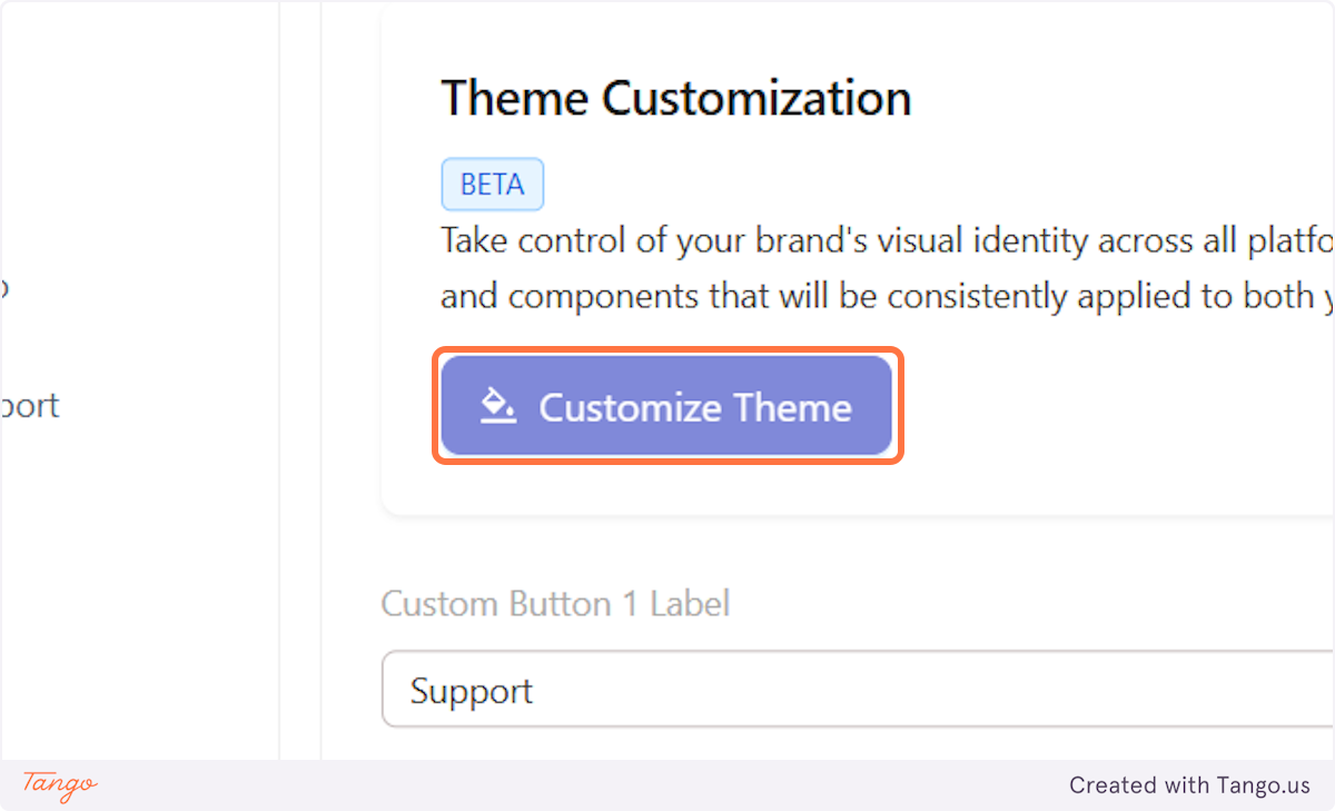 Click on Customize Theme
