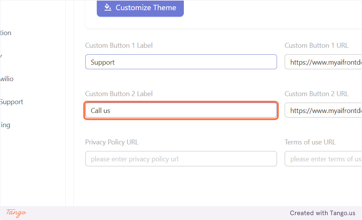 We provide you with an option to add 2 custom buttons in your clients' dashboards.