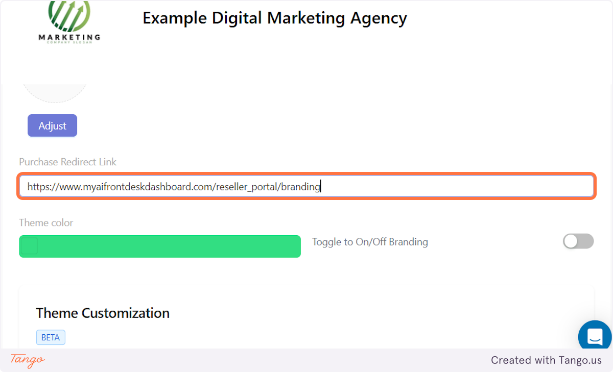 Let's look at the Purchase redirect link.