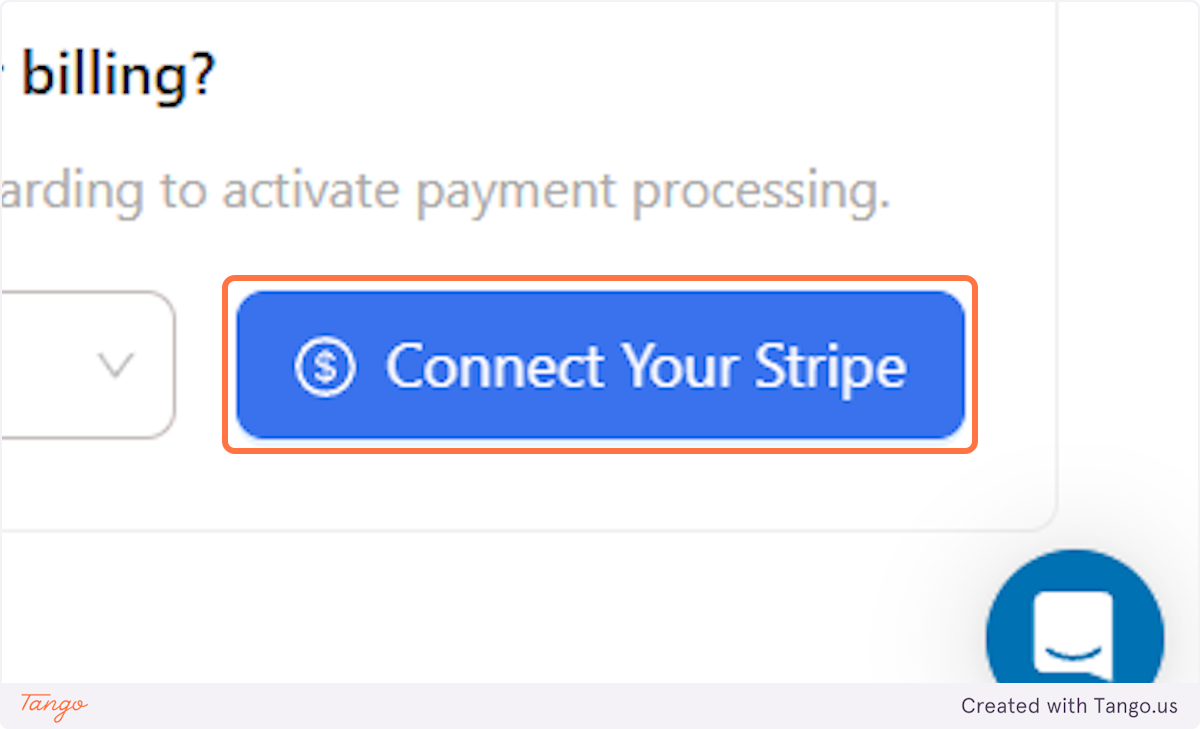 Click on Connect Your Stripe