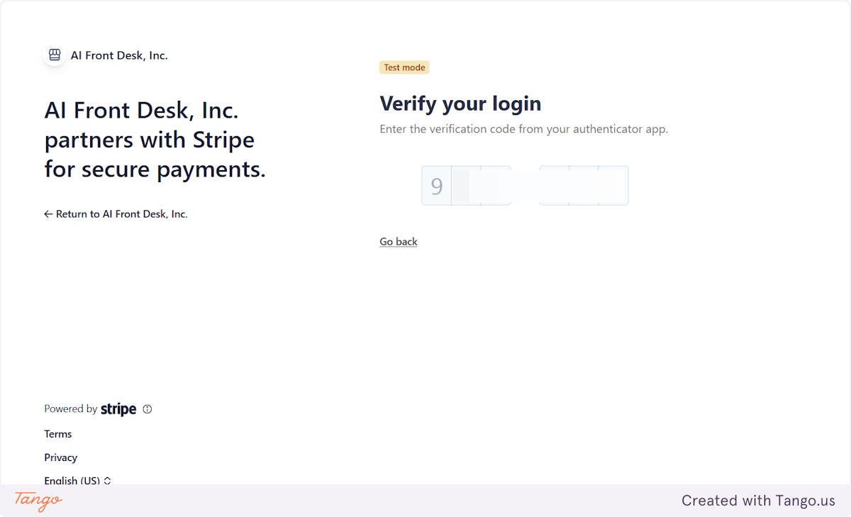 Type in the code from the authenticator app on your phone.
