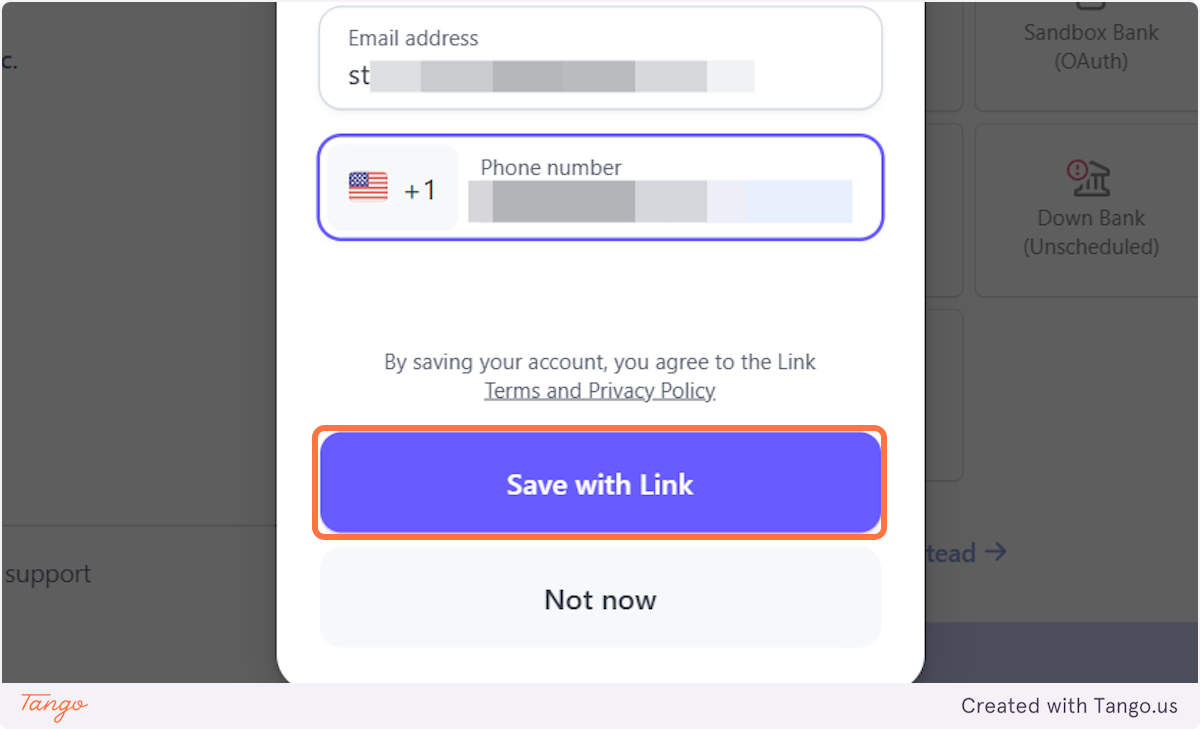 Click on Save with Link