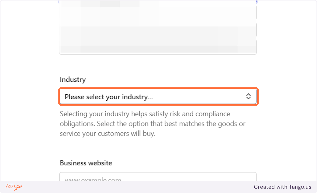 Please select your industry.