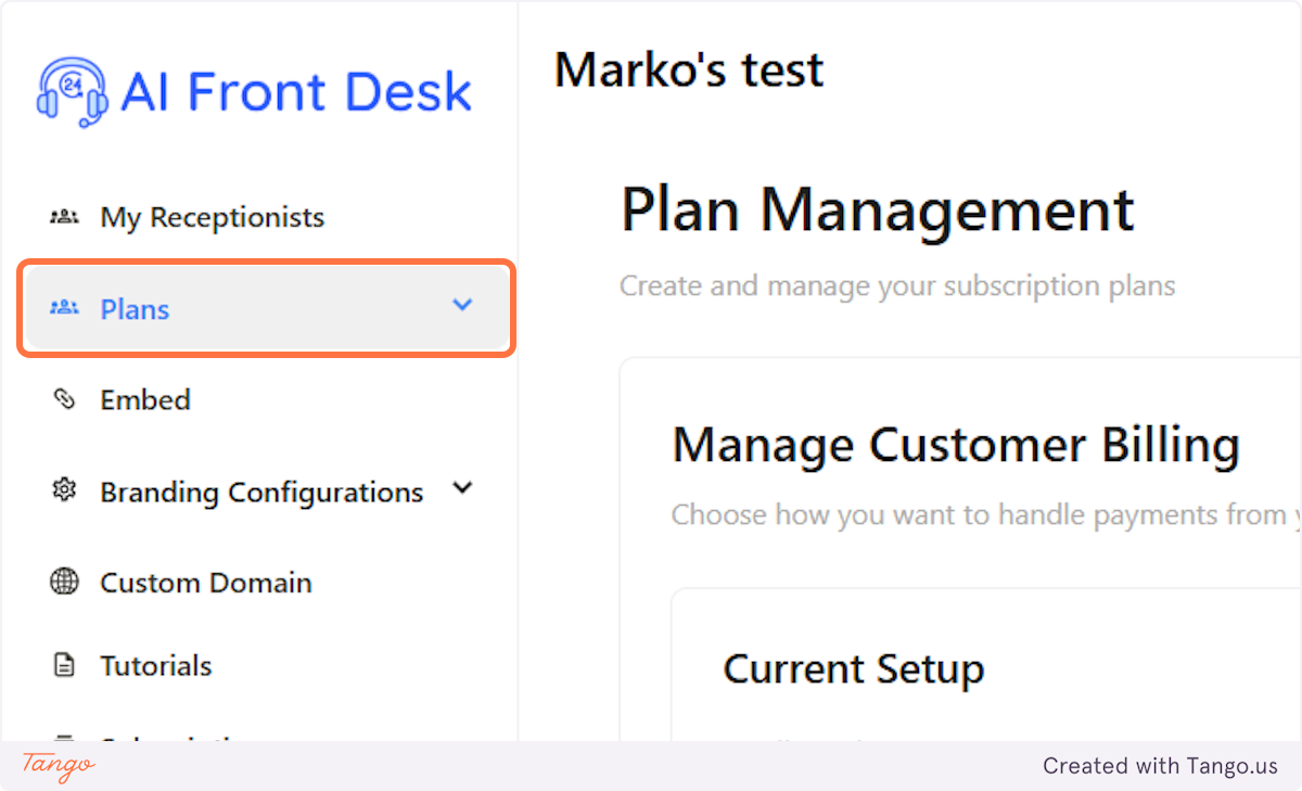 Click on Plans