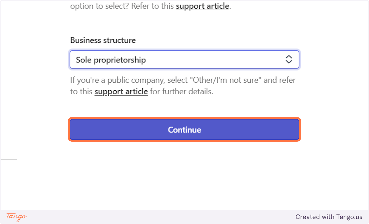 Click on Continue once you fill that info in