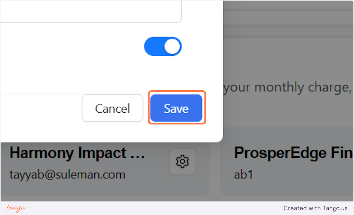 Click on Save