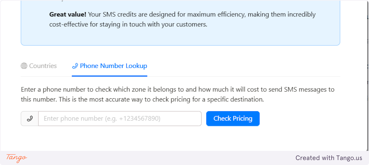They can also insert the phone number and check it that way.