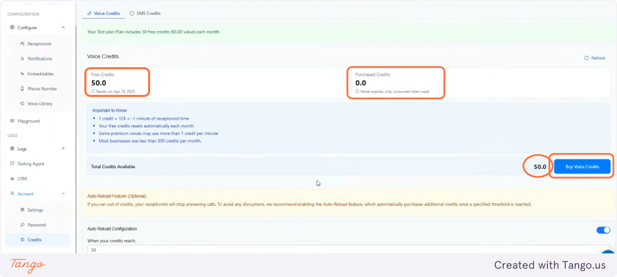 Your client's credits tab if you are using Stripe rebilling