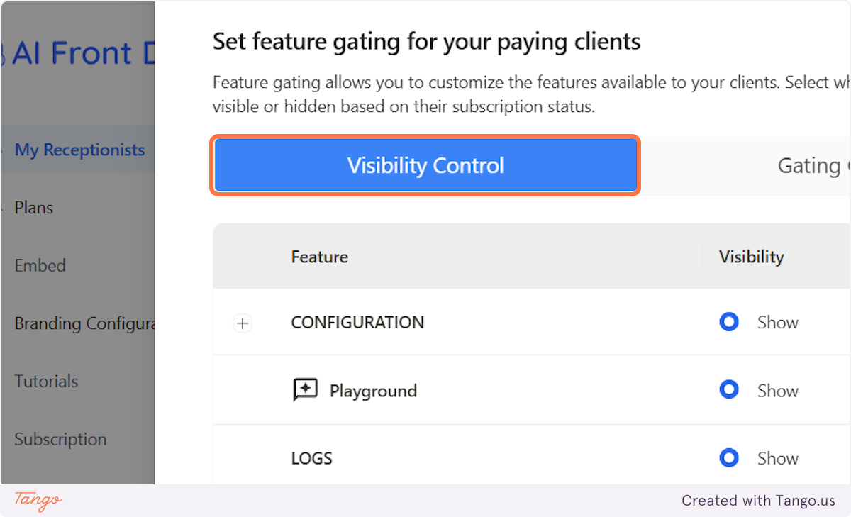 Select Visibility Control