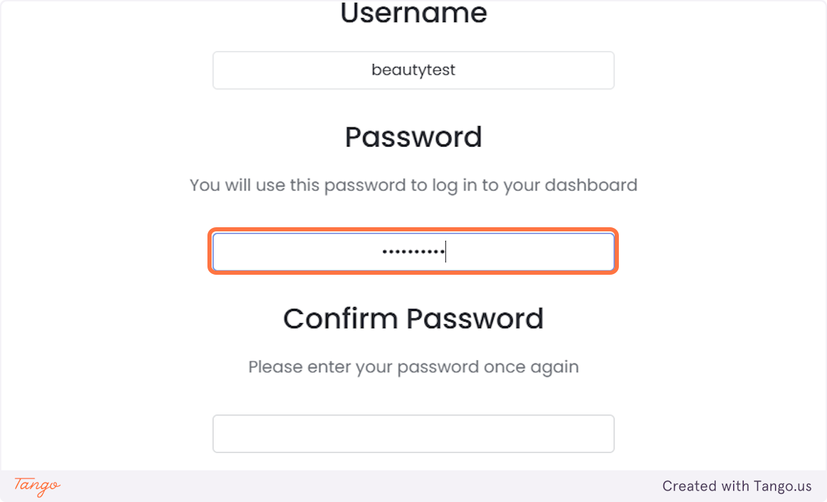 Choose their password