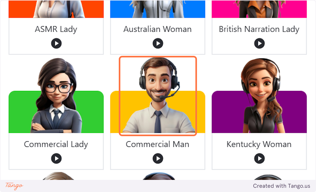 Choose one of the voices for their receptionist.