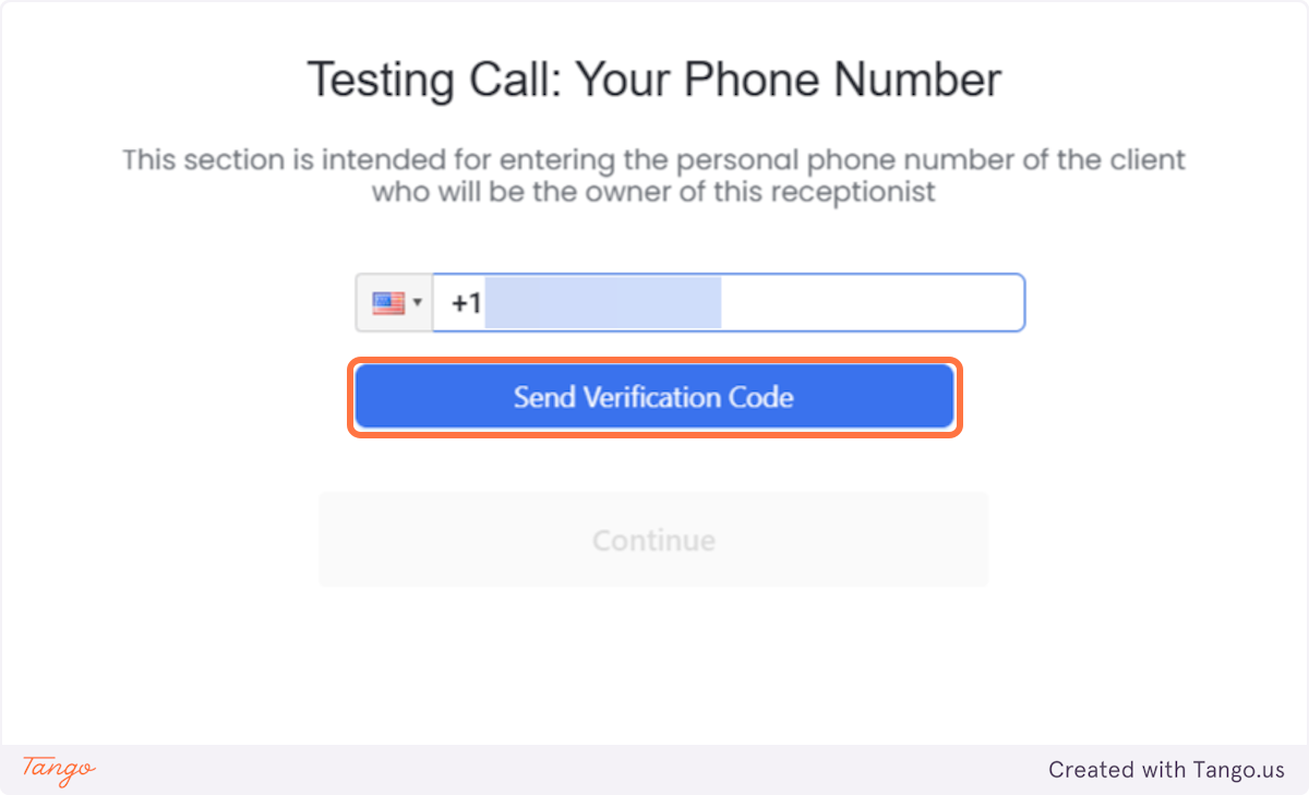 Click on Send Verification Code