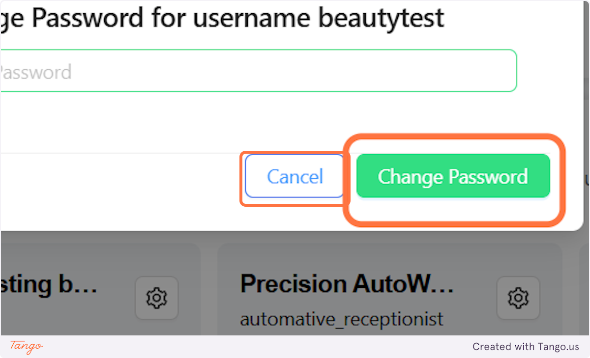 Click on Change password.