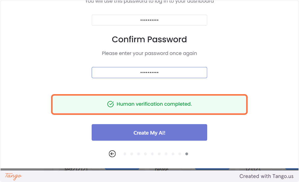 You will get a message: Human verification completed.