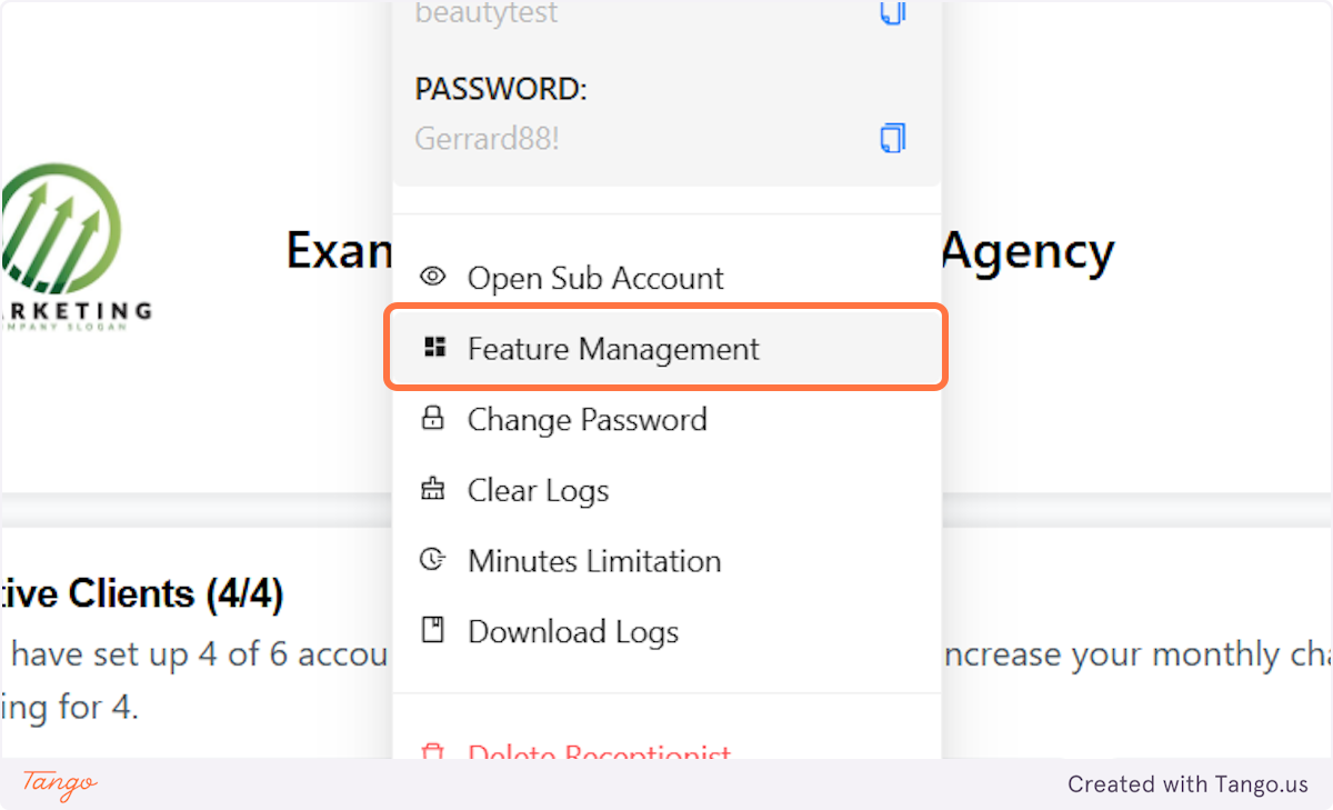 Click on Feature Management