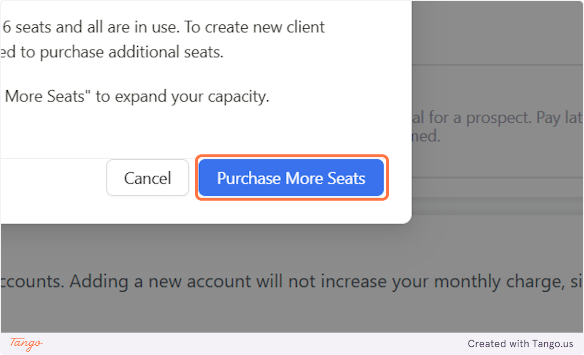 Click on Purchase More Seats