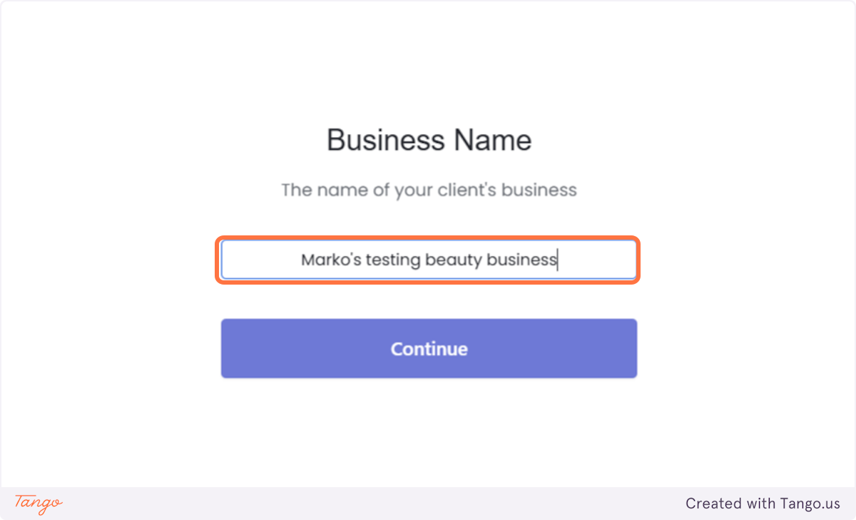 Type their business name