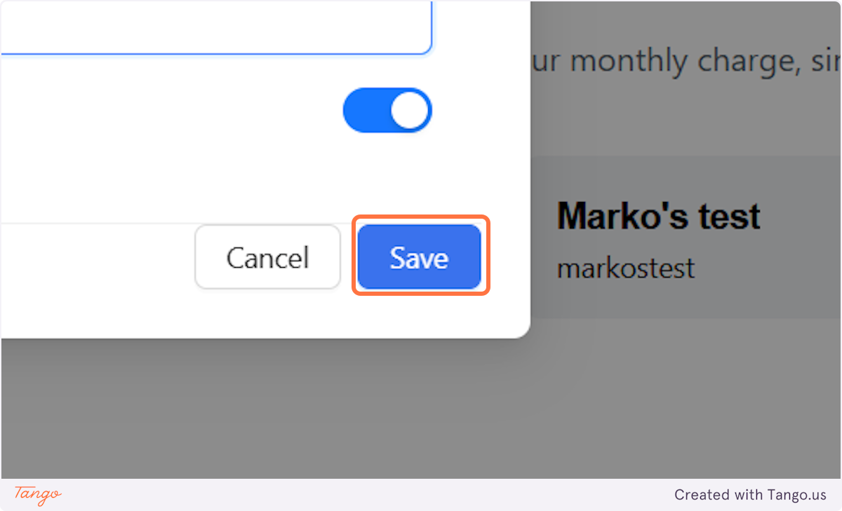 Click on Save