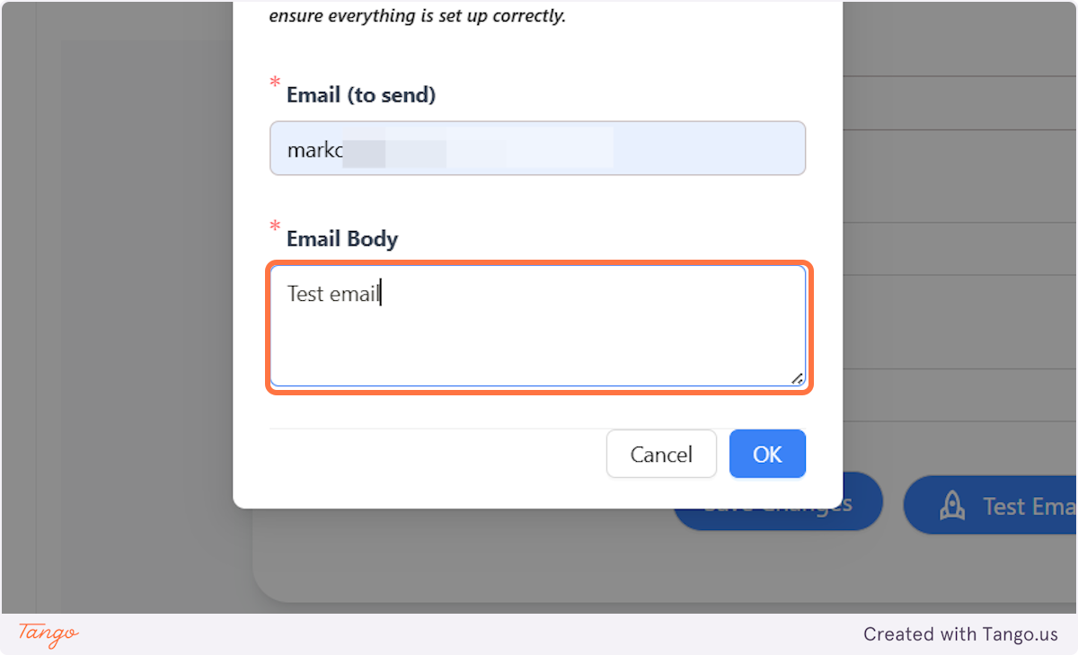 Send the email to test if it works.