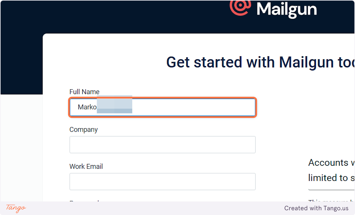 Let's create an account.