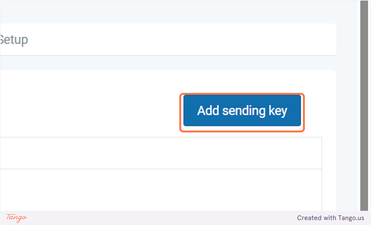Click on Add sending key