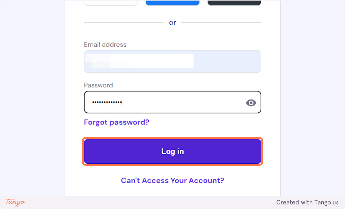 Click on Log in