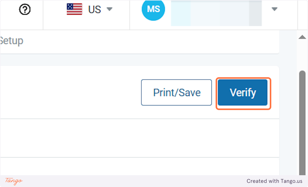 Click on Verify