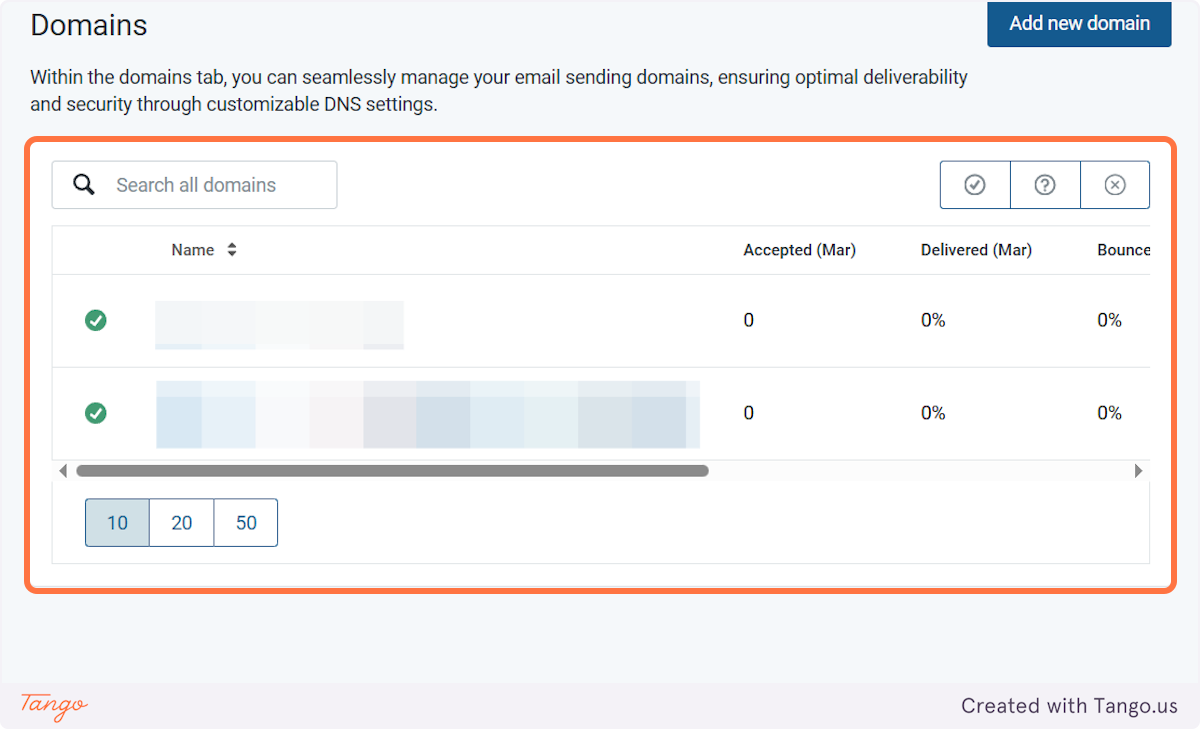 As we've mentioned that DMARK records might take some time to update, in Hostinger, you will see a green tick next to your domain if everything is set up correctly.