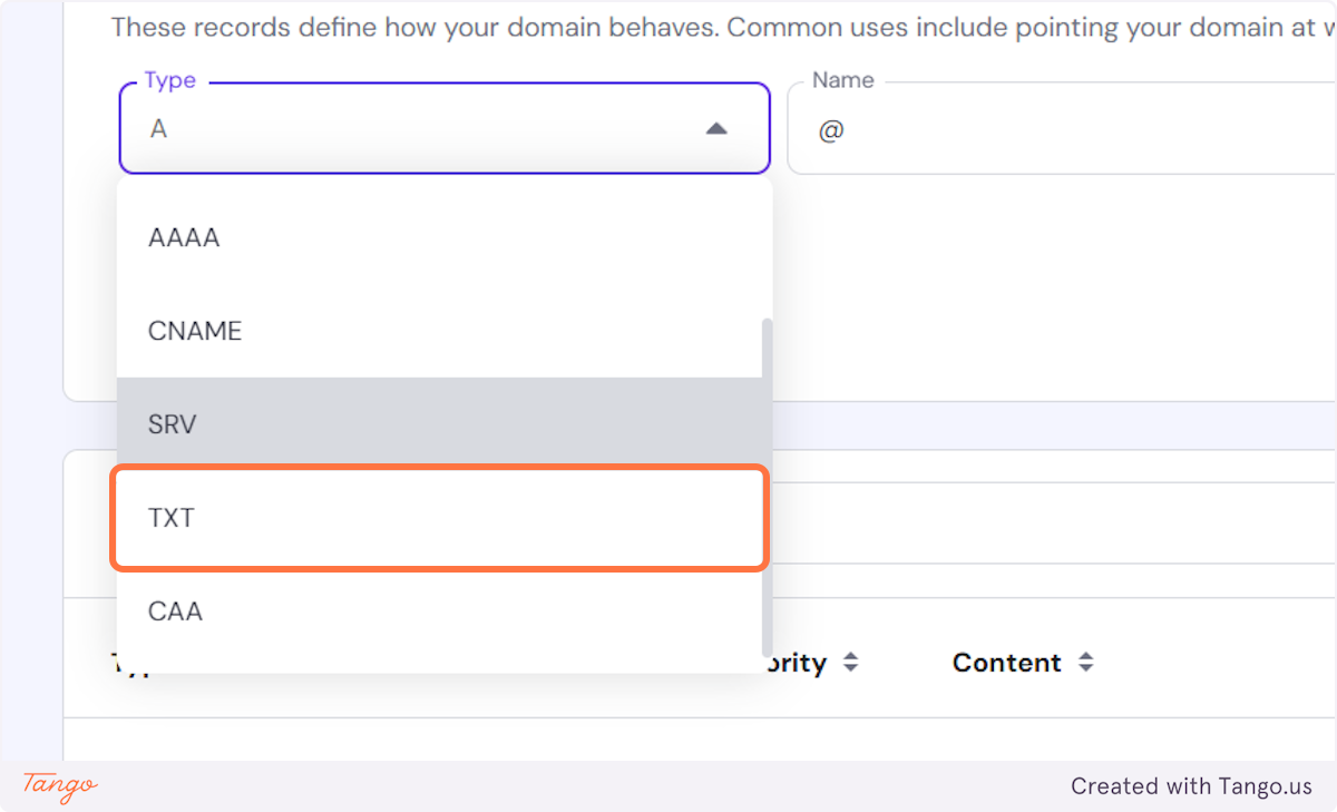 Navigate back to the DNS records of your domain.