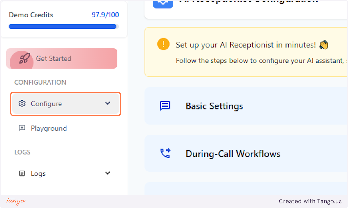 Click on Configure