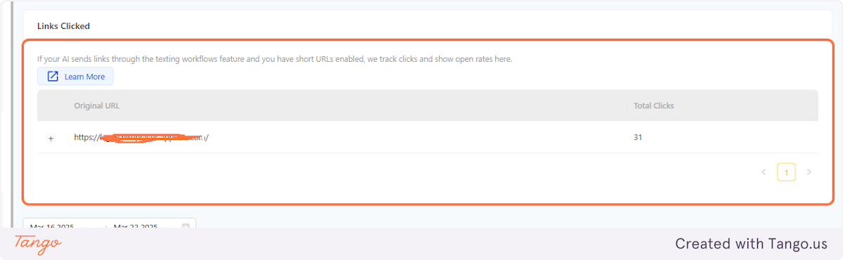 Links Clicked