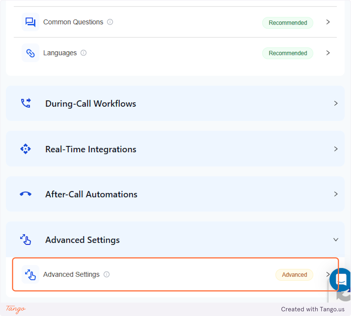 Click on Advanced Settings Advanced