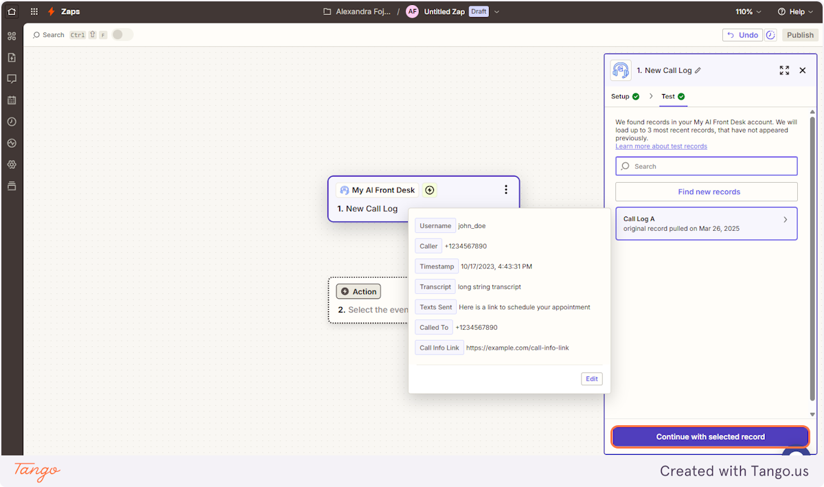 Choose a sample log