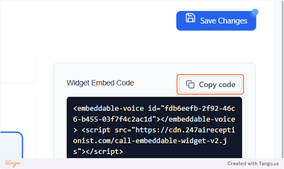 Click on Copy code