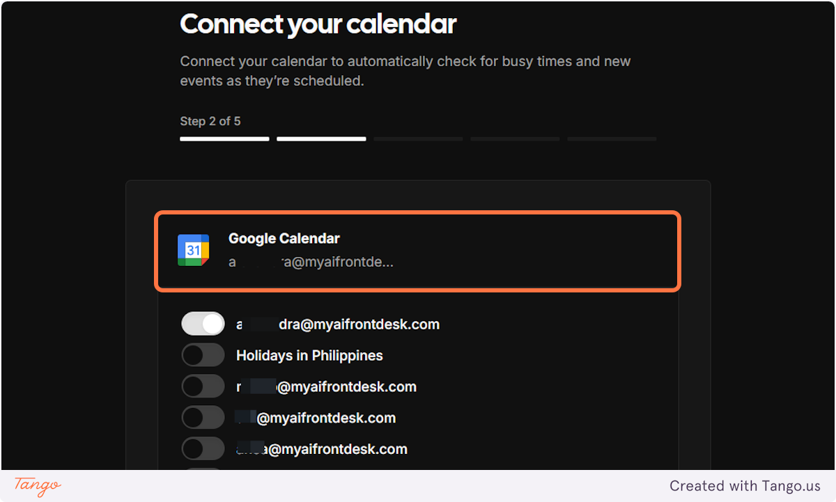 Double check the calendar connected