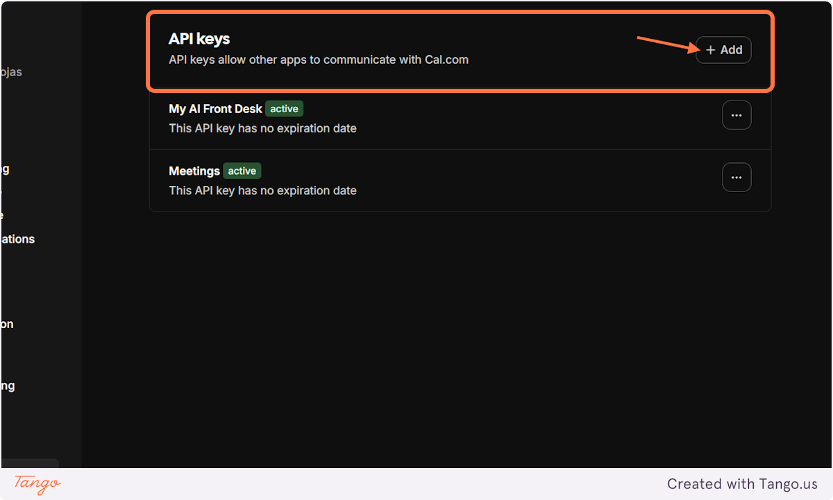 Adding an API key