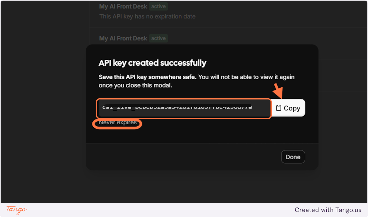 Copy your API key