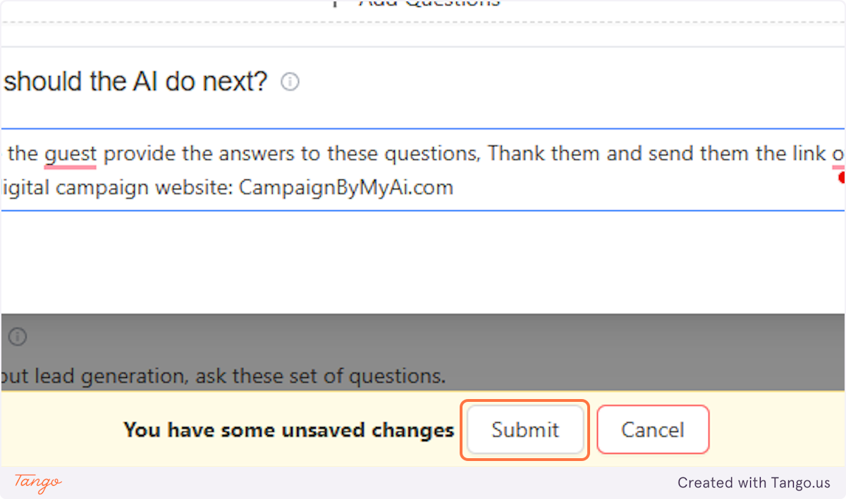 Click on Submit