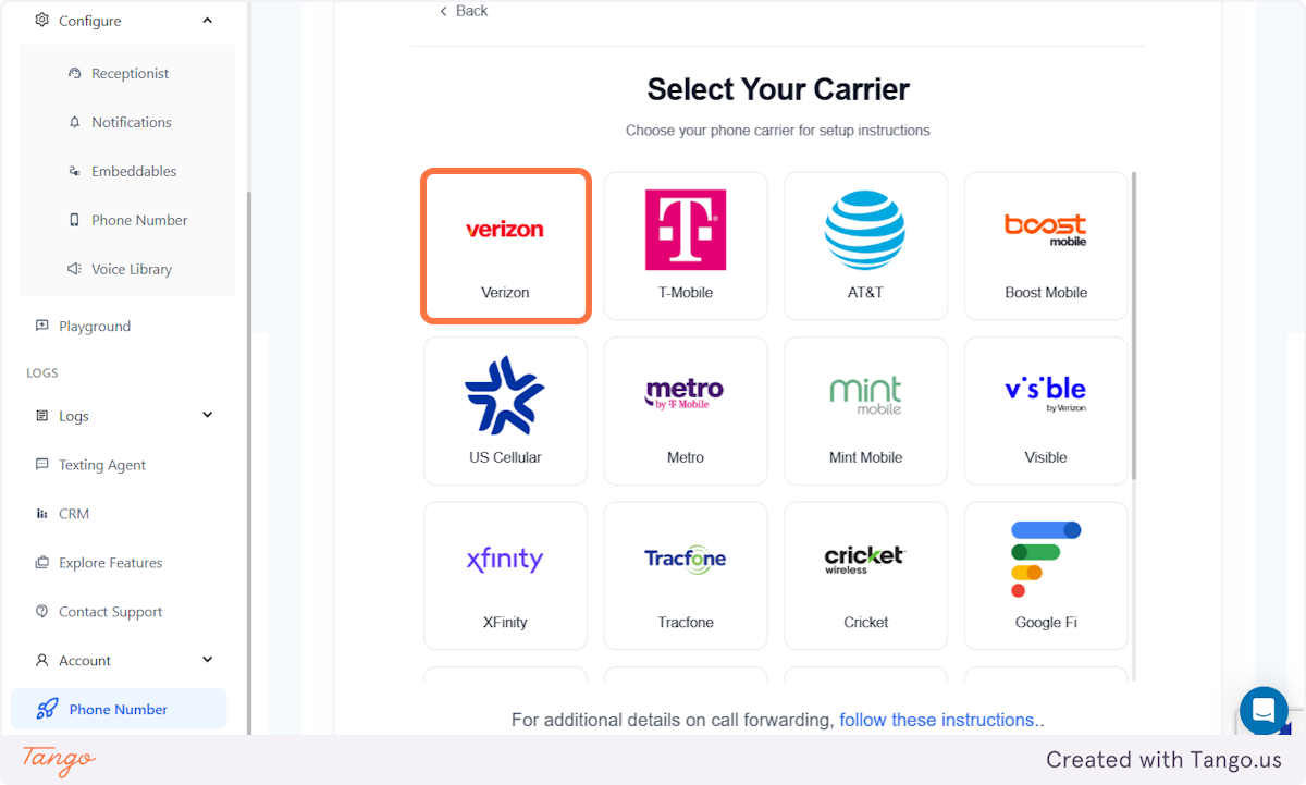 Select your Carrier