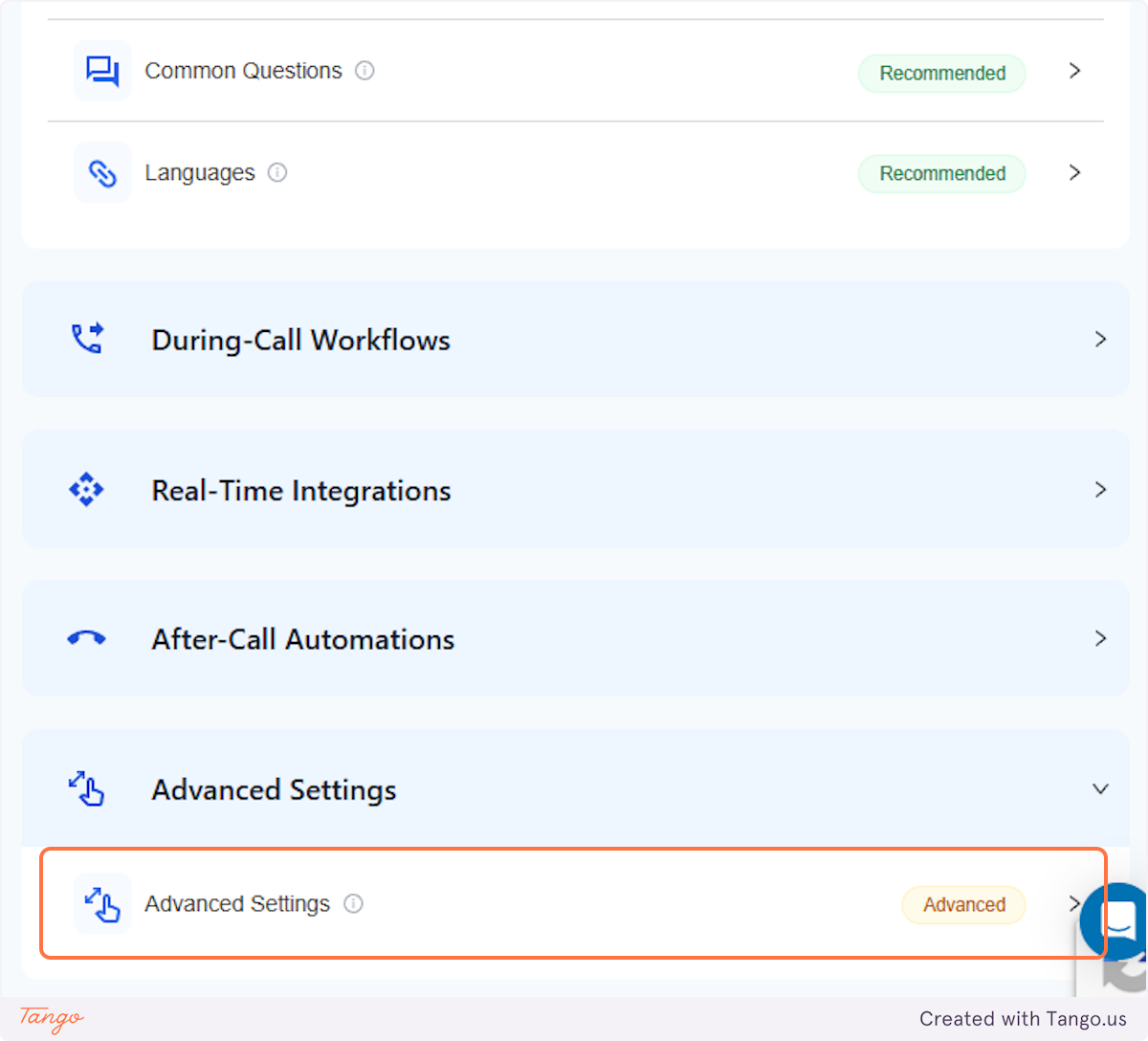 Click on Advanced Settings Advanced
