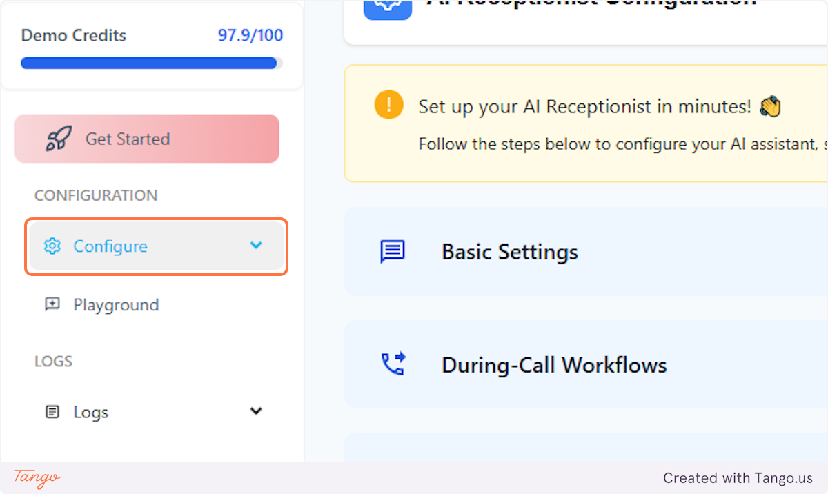 Click on Configure