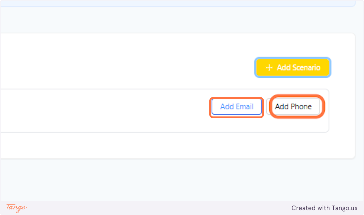 Add Email and Phone number
