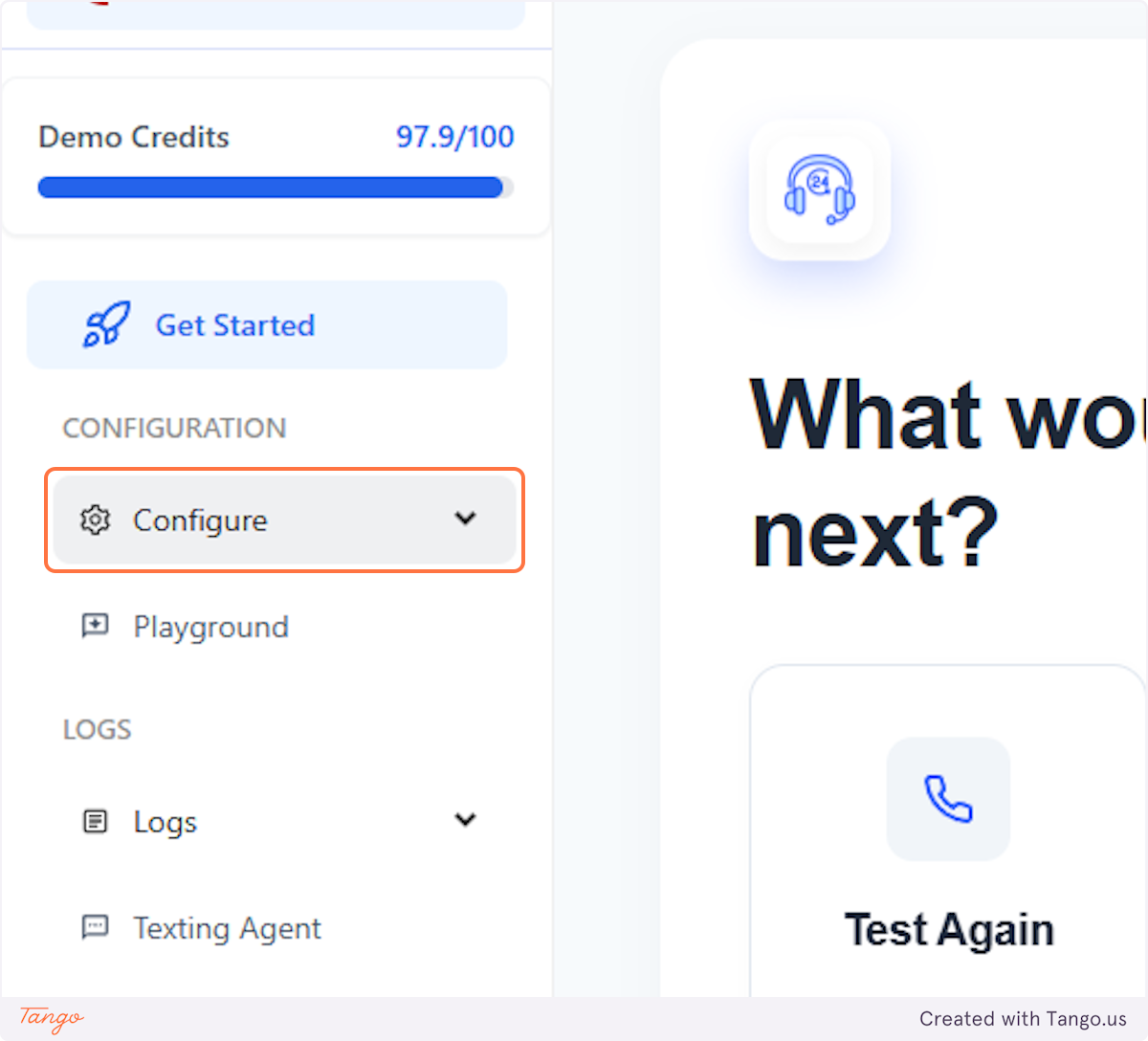 Click on Configure