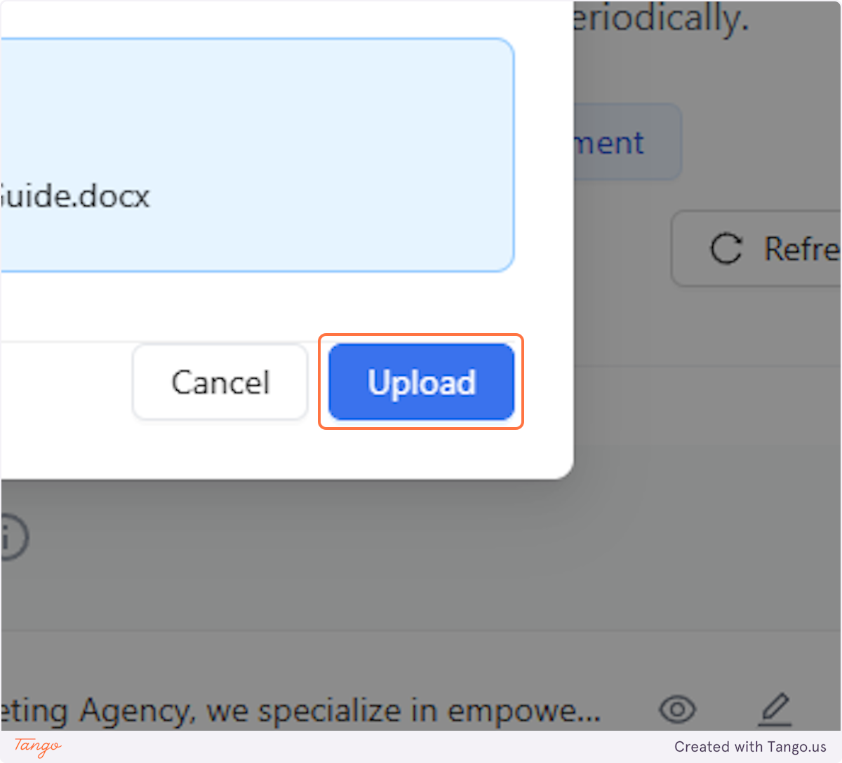 Click on Upload