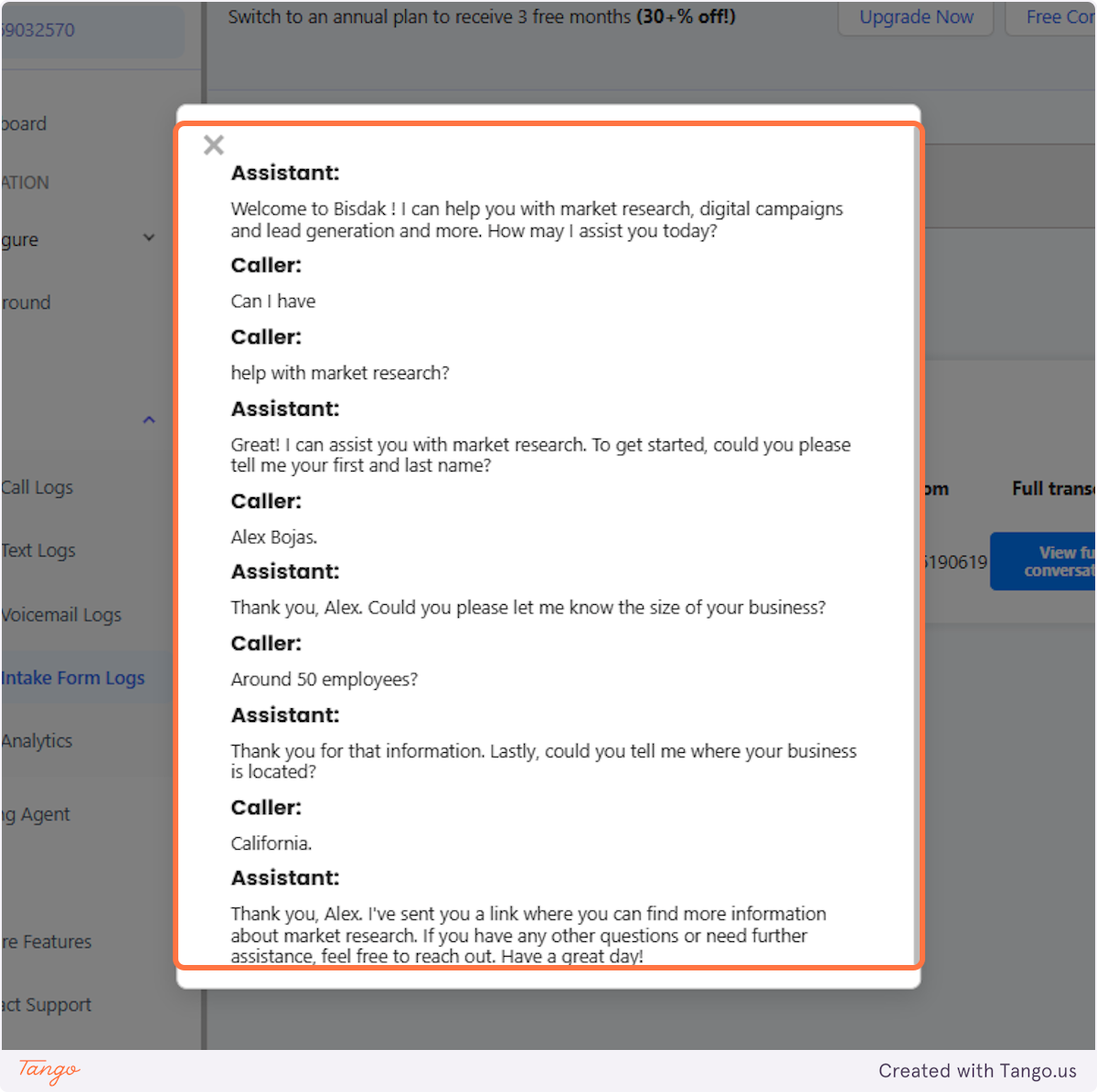 Call transcript